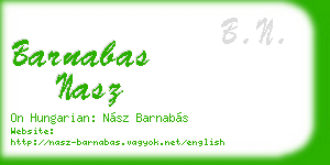barnabas nasz business card